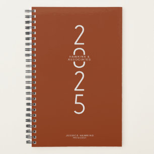 Agenda Saddle Brown Vertical Ano Moderno Semanal