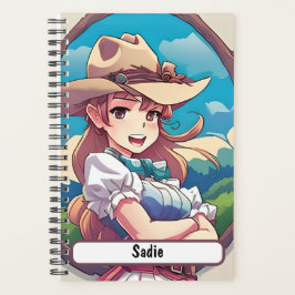 Agenda Sadie A Cowgirl, Com O Nome Personalizável