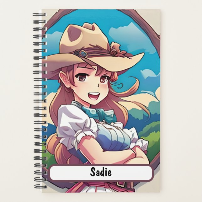 Agenda Sadie A Cowgirl, Com O Nome Personalizável (Frente)