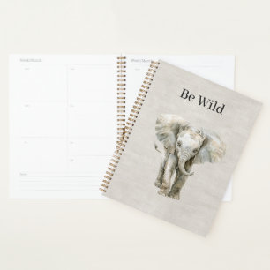 Agenda Safari de Elefante Animal Linho Falso