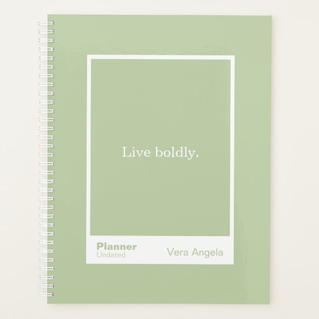 Agenda Sage Green Block Quote Large Planner (Frente)