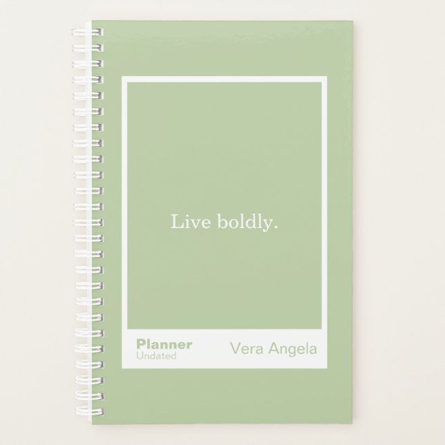 Agenda Sage Green Block Quote Small Planner (Frente)