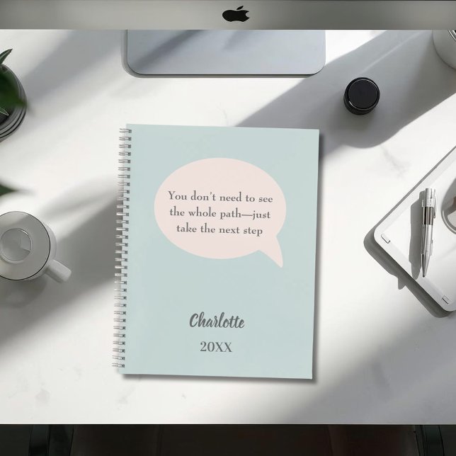 Agenda Sage green blush pink inspirational goal quote (Criador carregado)