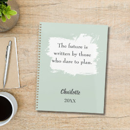 Agenda Sage green inspirational quote 2026