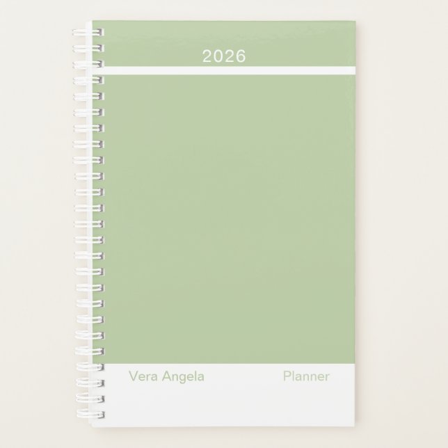 Agenda Sage Green Modern Small (Frente)