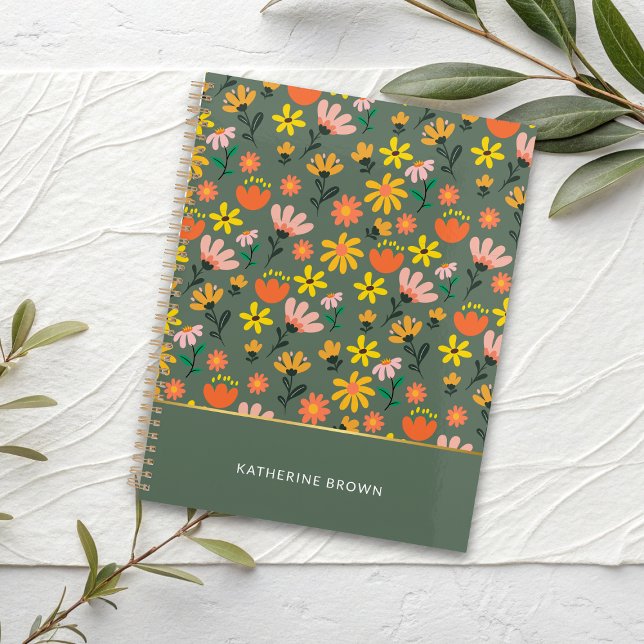 Agenda Sage Verde legal Funky Feminino Moderno (Criador carregado)