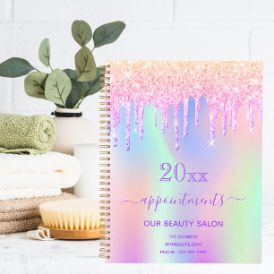 Agenda Salão de beleza iridescente rosa 2023