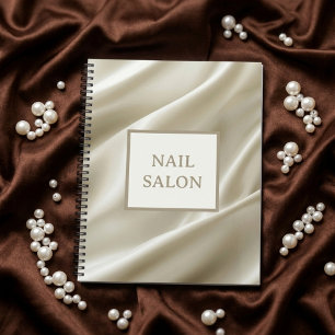 Agenda Salão de unhas personalizado de seda bege