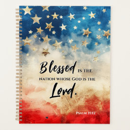 Agenda Salm 33:12 Abençoado é a Bíblia de Sinalizador Nat