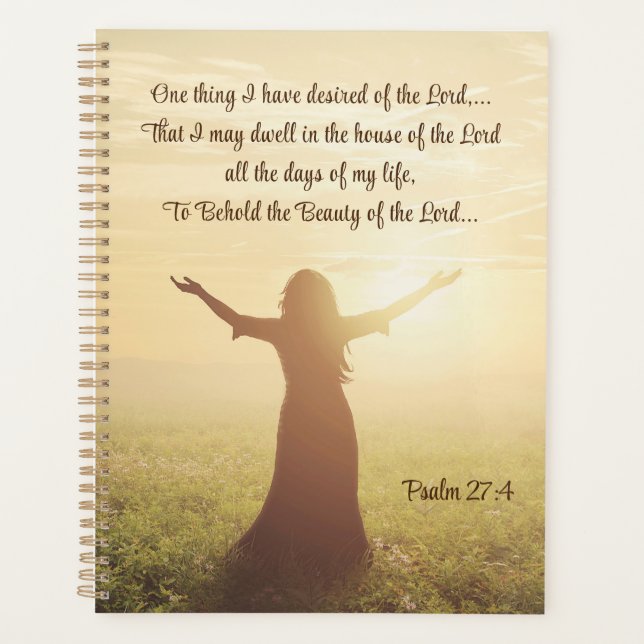 Agenda Salmo 27:4 Uma coisa que eu desejava da Bíblia do  (Frente)