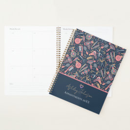 Agenda Salon appointment planner — navy, blush & crea