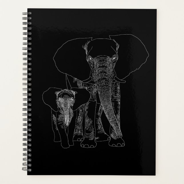 Agenda Salvar o Amante de os animais de Arte dos Elefante (Frente)