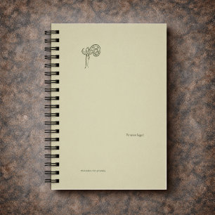 Agenda Samambaia Cabeça de Fiddle Dark Academia Botânica