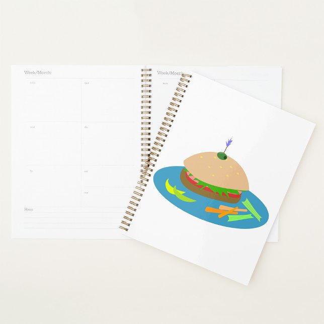 Agenda Sanduíche com Veggie Side Comida Divertida (Criador carregado)