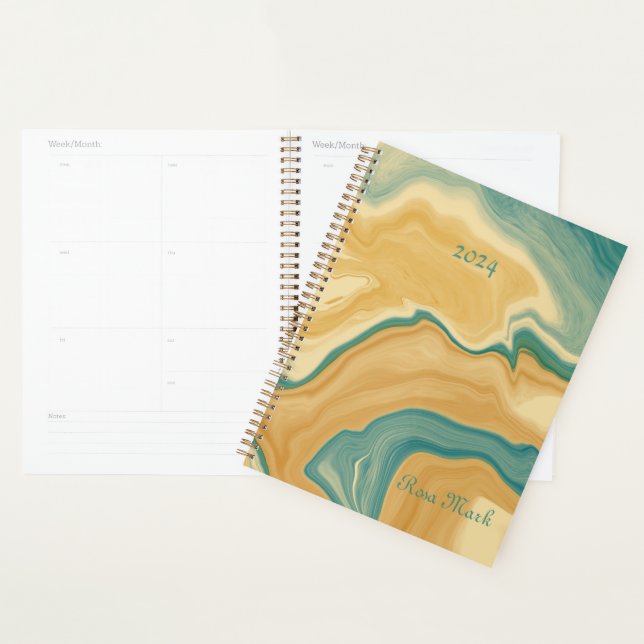 Agenda Sandy Marble Swirl Personalizado (Exibição)