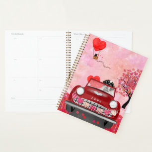 Agenda Santo Bernard Dog Car com Dia de os namorados de C