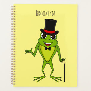 Agenda Sapo engraçado com um desenho de chapéu superior