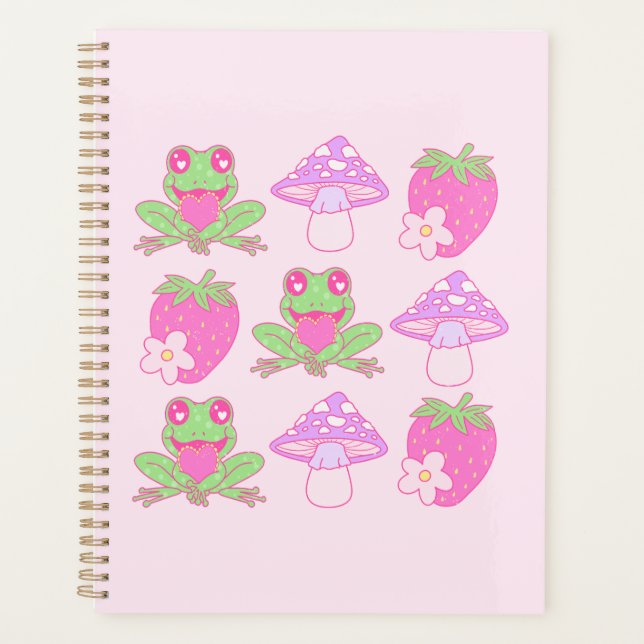 Agenda Sapo Kawaii, Cogumelo e Morango (Frente)