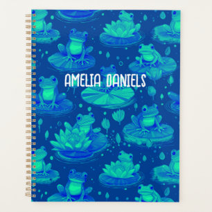 Agenda Sapo Verde E Azul Personalizado