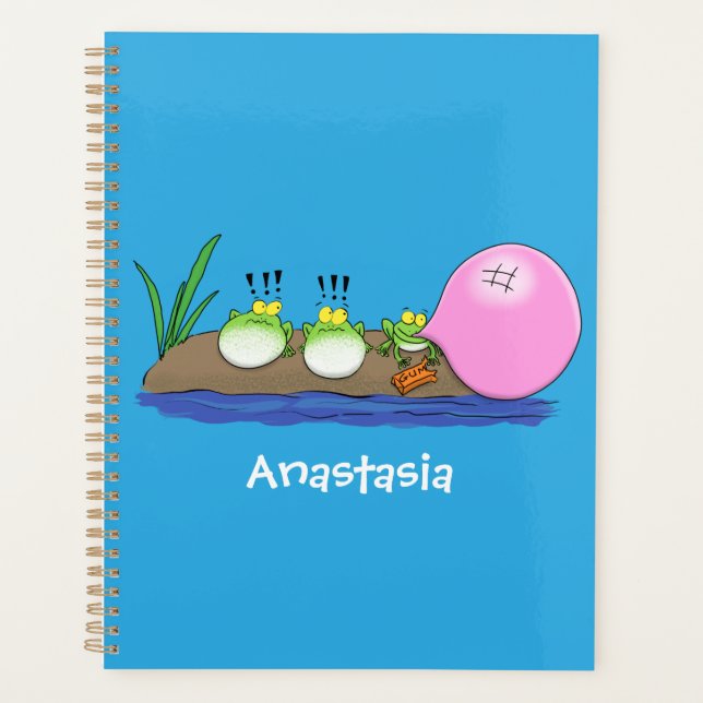 Agenda Sapos engraçados bonitos ilustração de desenho ani (Frente)