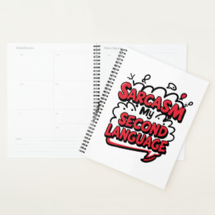 Agenda Sarcasmo Engraçado em Quadrinhos Minha Segunda Lín