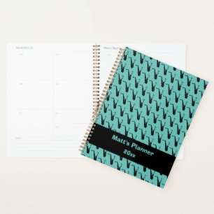 Agenda Saxofone Music Notes Personalizadas Azul Azul Azul