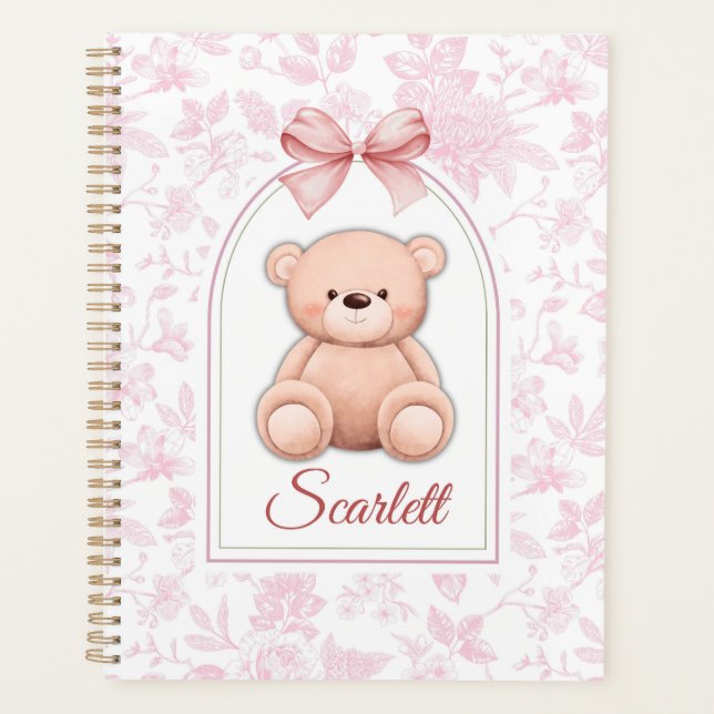 Agenda Scarlett | Design de Enfermeiro de Urso Rosa Perso (Frente)