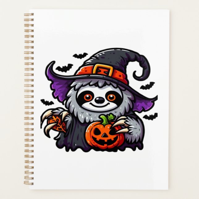 Agenda Scary Halloween Sloth Witch Hat Costume Spooky Sea (Frente)