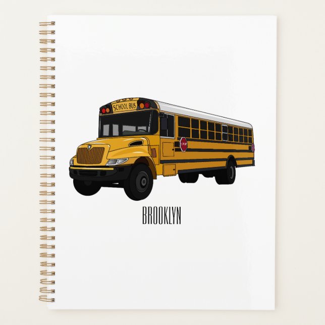 Agenda School bus cartoon illustration  (Frente)