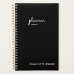 Agenda Script Branco Preto Chic Semanal Mensal Não Datado<br><div class="desc">Faça as coisas com nosso planejador de script preto e branco. Páginas semanais e mensais para planeamento empresarial ou pessoal,  calendários de fazer e notas. Vinhetas incluídas. As páginas são vazios para que você possa iniciar a qualquer momento.</div>