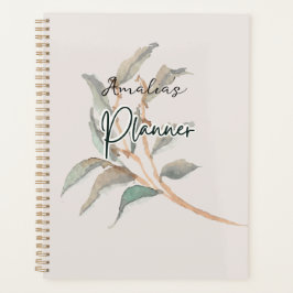 Agenda Script de aquarela de fundo terrestre personalizad
