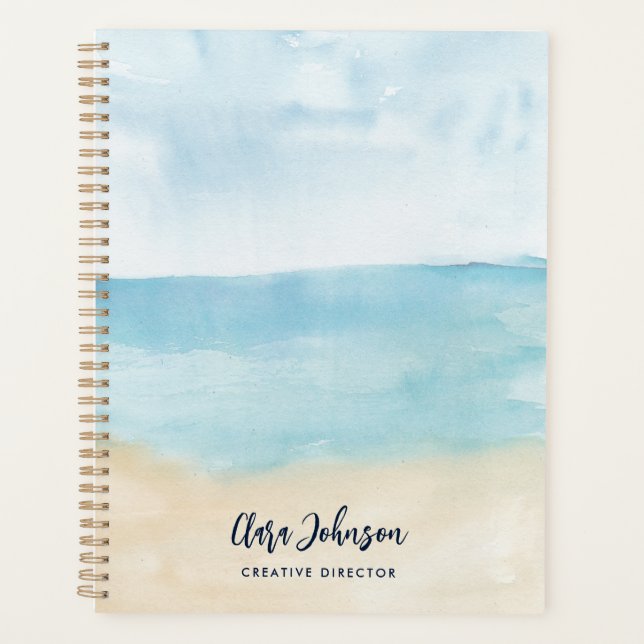 Agenda Script de Aquarela Moderna Personalizado 2025 (Frente)
