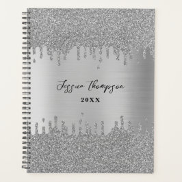Agenda Script de Assinatura de Drives de Glitter de Cinza