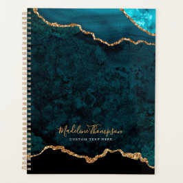 Agenda Script Dourado de Geode Agato de Teal Glam