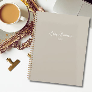 Agenda Script Dourado Mínimo Moderno Simples Areia