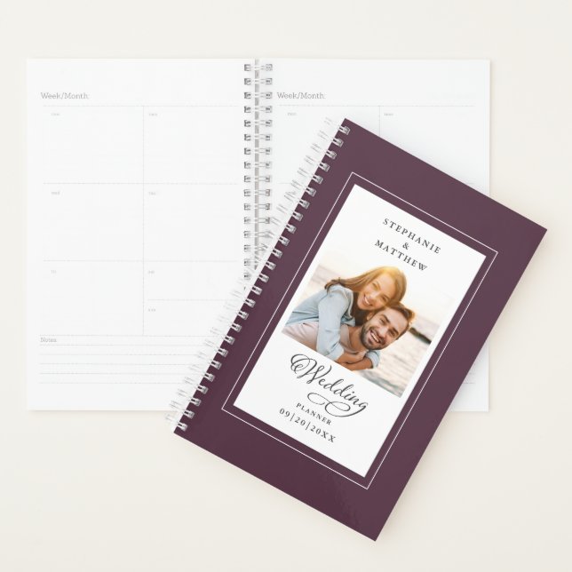 Agenda Script Elegante Purple Do Gabinetes De Fotografia  (Exibição)