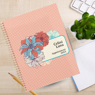 Agenda Script Mínimo de Folhagem Floral Moderna
