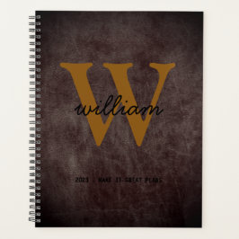 Agenda Script moderno de couro cabeludo de hamburdy que f