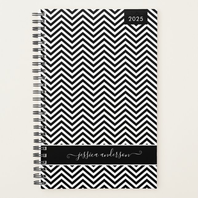 Agenda Script Negra Negra Negra Negra Personalizado Chevr (Frente)