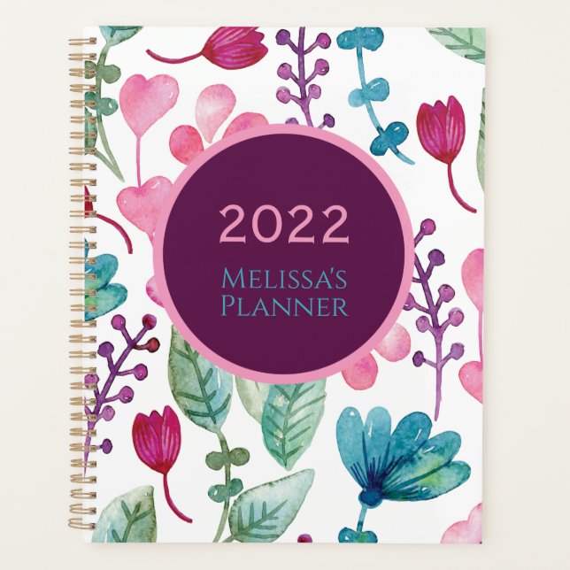 Agenda Script Personalizar Padrão Floral de Girly Waterco (Frente)