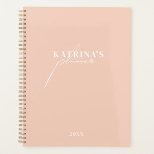 Agenda Script Pink Dusty Mensal Semanal Não Datado