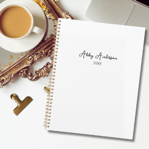 Agenda Script preto minimalista moderno simples Branca
