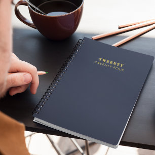Agenda Script Profissional Azul e Dourado do Marinho Mode