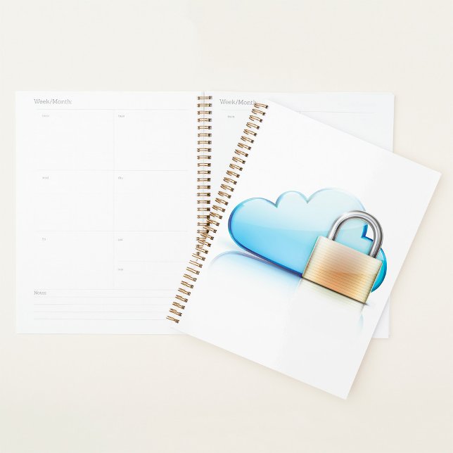 Agenda Secure Cloud Storage Icon with Padlock (Criador carregado)