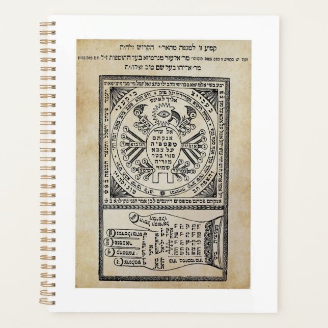 Agenda Segula, Amulet. Sefer Shaar HaYechudim. Kabbalah (Frente)