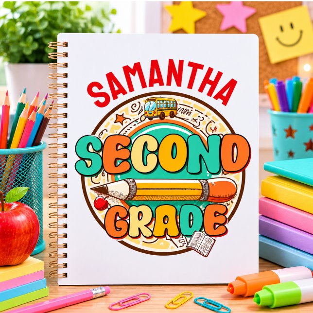 Agenda Segunda Série – Caderno de Suprimentos Escolares F (Second Grade – Cute Back to School Supplies Notebo Planner)