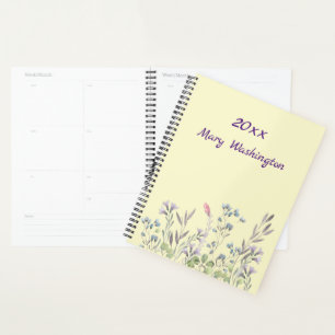 Agenda Selvagens Personalizadas em Amarelo Pálido com Nom