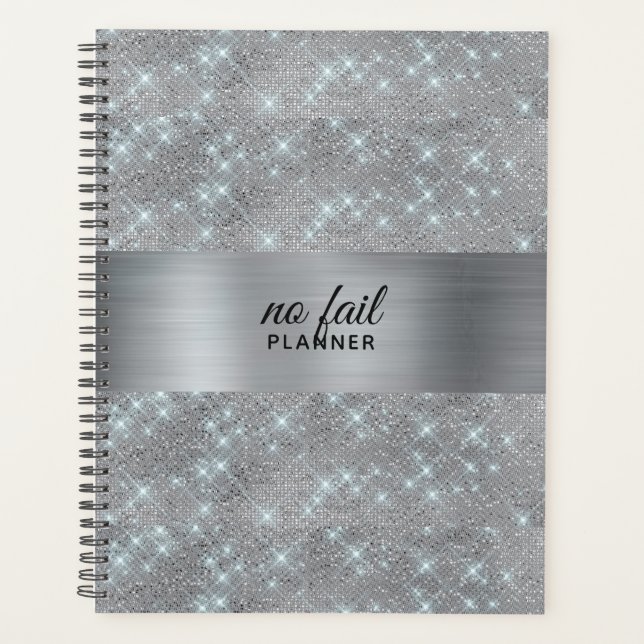 Agenda Sem Falha no Planner Silver Sparkle (Frente)