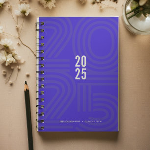 Agenda Semana Espiral Bloqueada Elétrica Azul