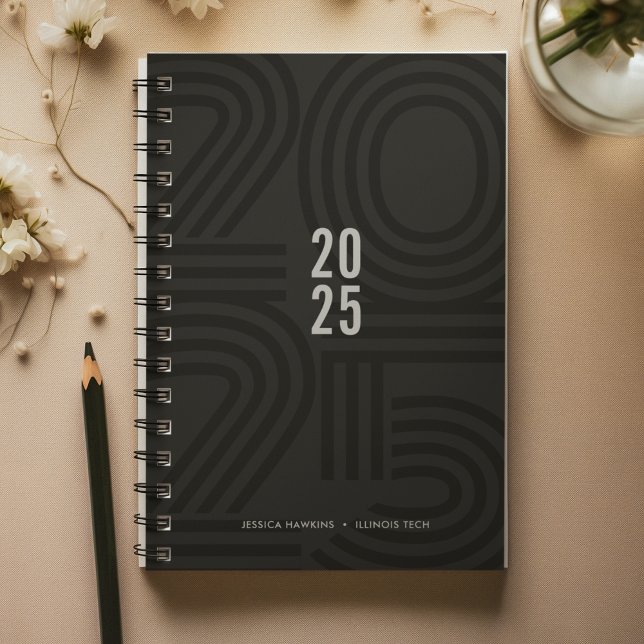 Agenda Semana Espiral Bloqueada Preta (Criador carregado)
